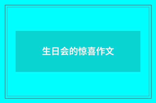 生日会的惊喜作文